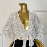 White Cord Wrap Top