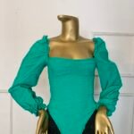 Mint Green Off Shoulder Bodysuit Top