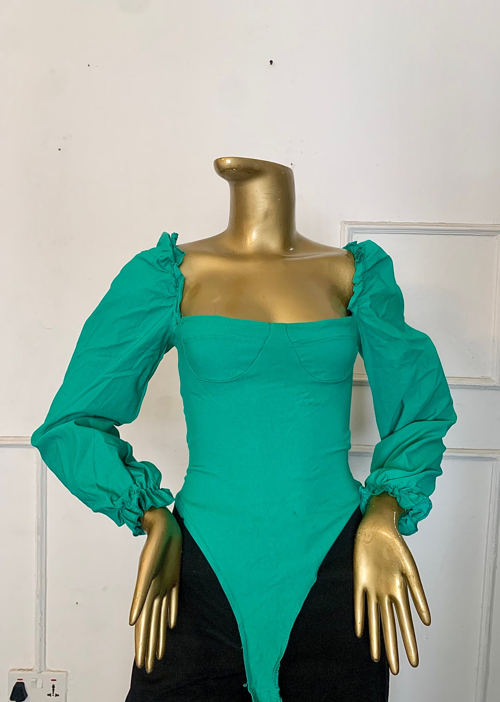 IMG_3204 Mint Green Off Shoulder Bodysuit Top - Image 1