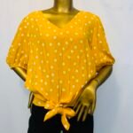 Yellow / White Poker Dot top