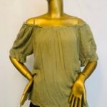 Army Green Off Shoulder Top