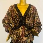 Brown Floral Net Top
