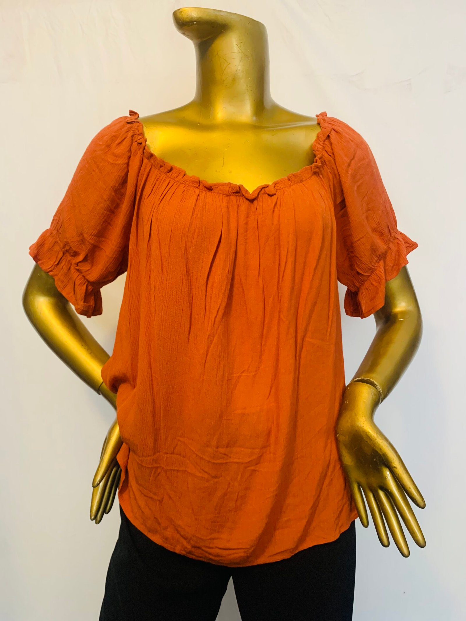 IMG_5255 Orange Off Shoulder Top - Image 1
