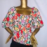 Multicolored Off Shoulder Top
