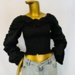 Black Colored Crop Top { Size | 12 }