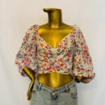 Red Colored Floral Top { Size | 12 }