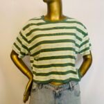 Green Colored Stripe Top | Declutter{ Size | 18 }