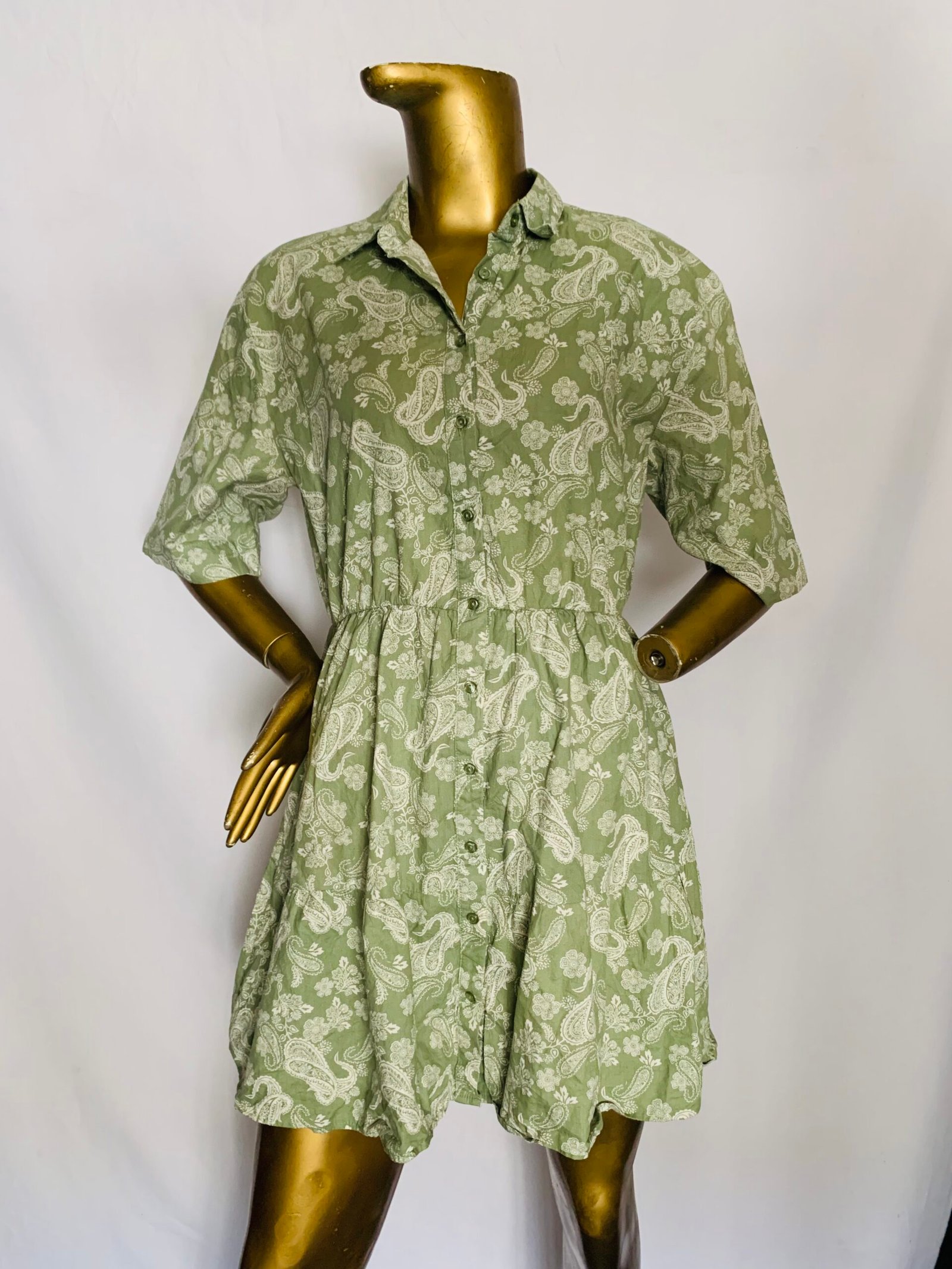 IMG_7446 Army Green Shirt Dress {Size | 12} - Image 1