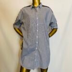 Blue Stripe Shirt Dress {Size | 12}