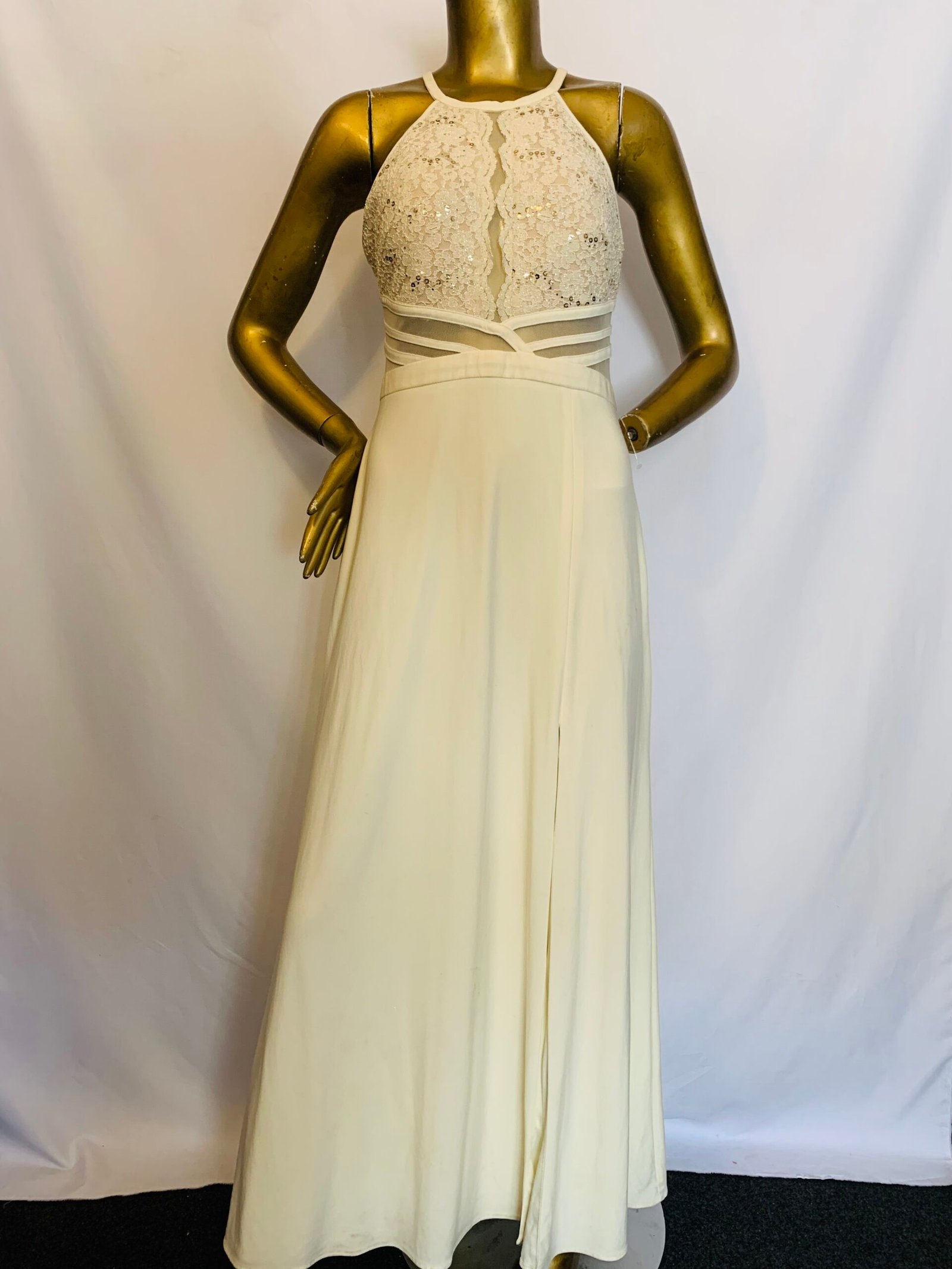 IMG_7579 Cream Lace Stretchy Dress {Size | 12} - Image 1