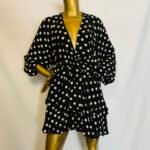 Black / White Pocker Dot wrap Dress {Size | 12}