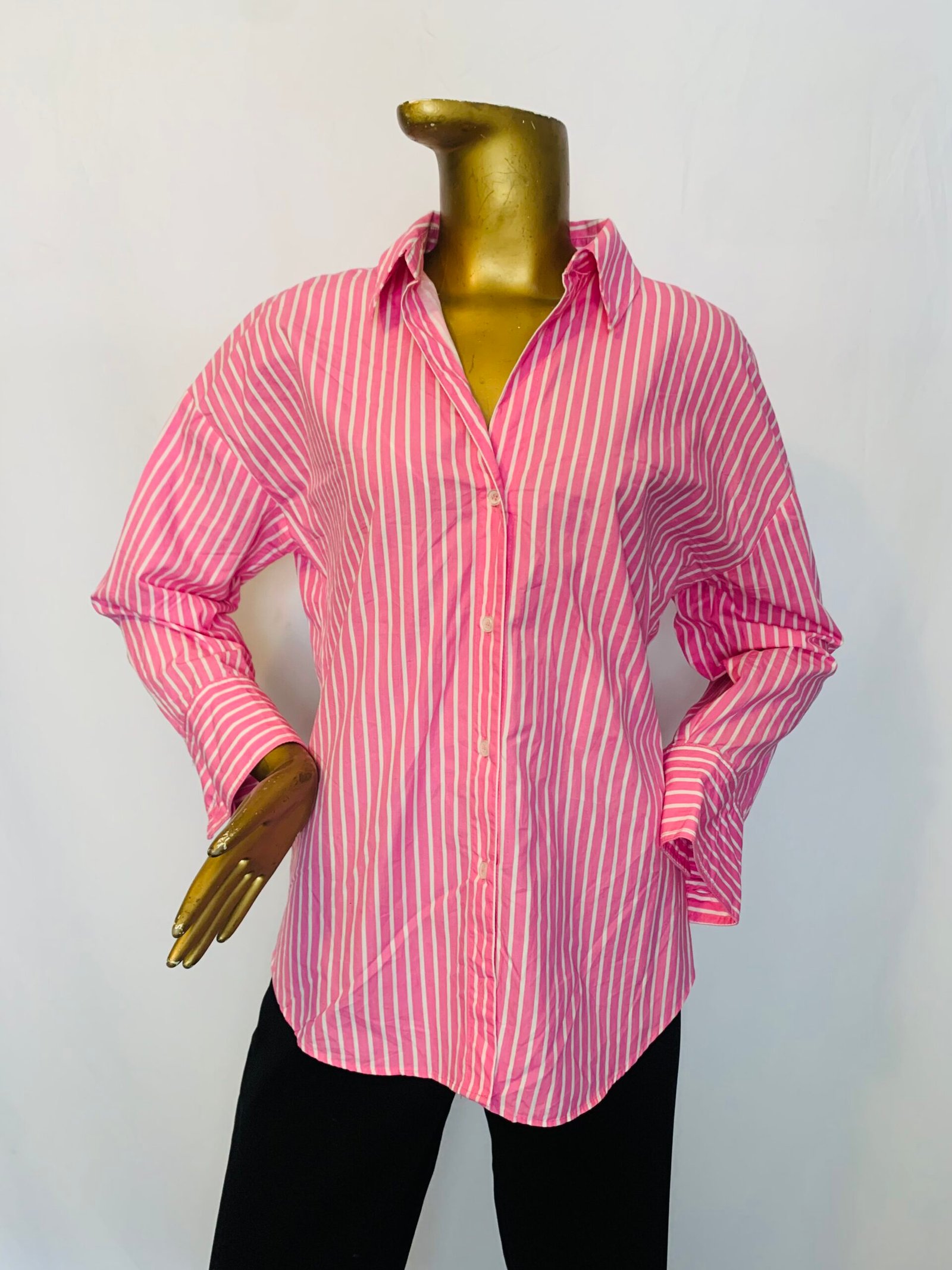 IMG_8101 Pink / White Stripe Shirt {Size | 16} - Image 1