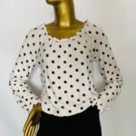 White / Red Pocker Dot Top {Size | 12}
