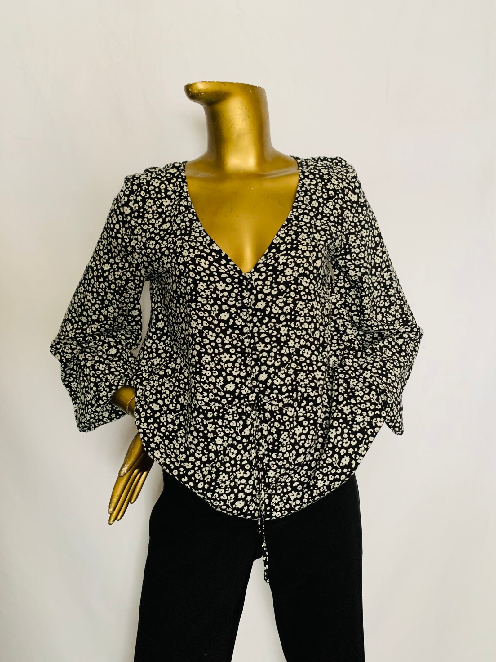 IMG_8401 Black Floral Top {Size | 12} - Image 1